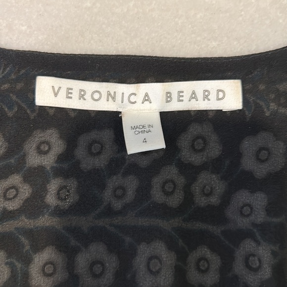 Veronica Beard Mariposa Floral midi dress, black. Size 4 - Picture 9 of 12